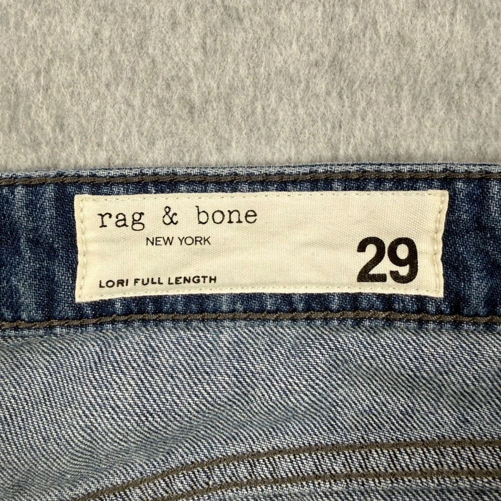 Rag & Bone Jeans Women 29 Medium Wash Lori Full Length Wide Leg Stretch Denim - Picture 7 of 14